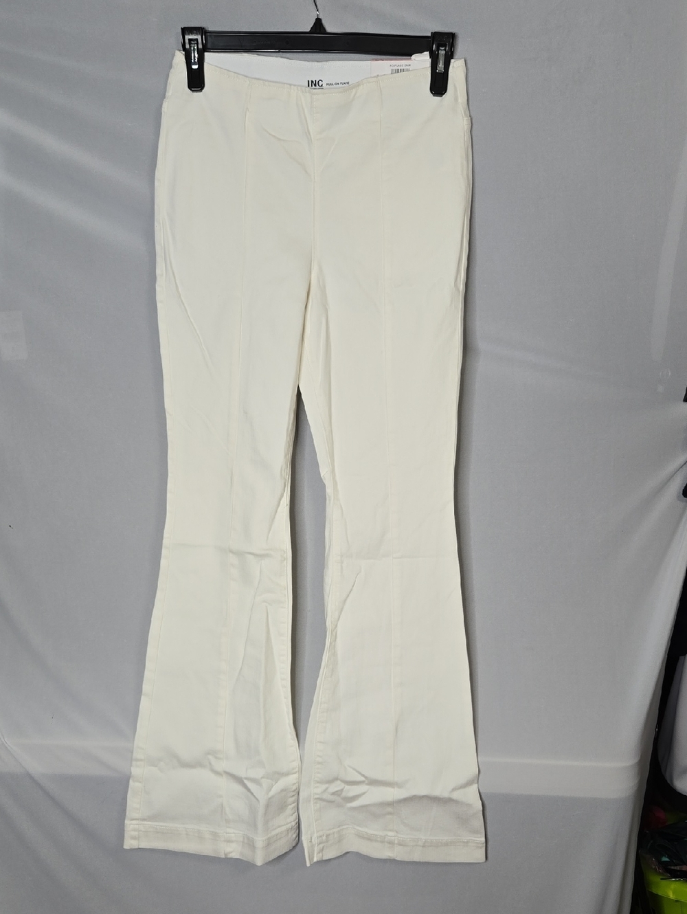INC International Concepts Bright White Flare Regular High Rise Size 10 NWImperf